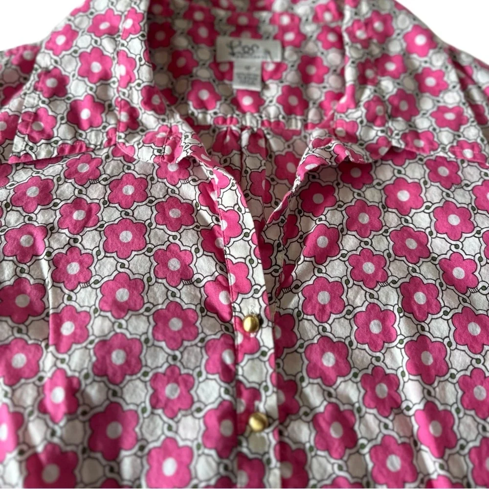 Lilly Pulitzer Pink and White Button-Up Blouse - Picture 5 of 8